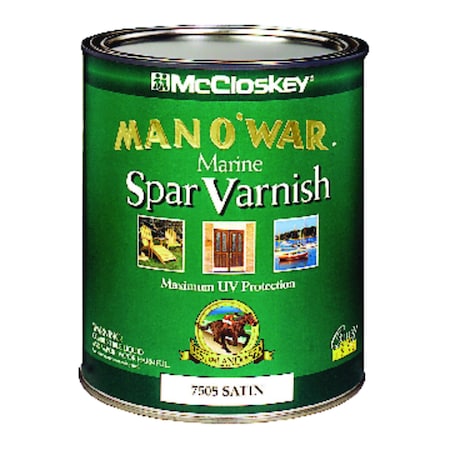Mccloskey McCloskey Man O' War Satin Clear Oil-Based Marine Spar Varnish 1 qt 080.0007505.005
